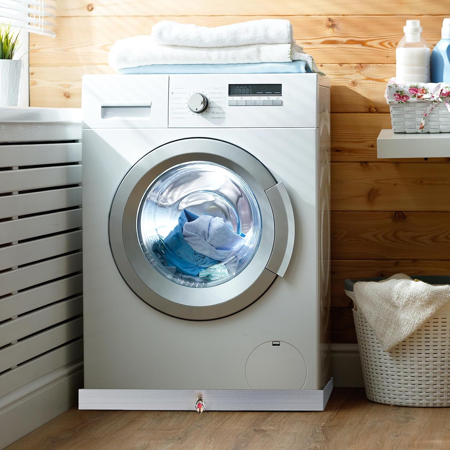 Washing Machine Drip Pan 304 Stainless Steel 27 x 25 x 2.5, 18GA Washer Drip Tray Catch w/Drain Hole & Drain Valve for Laundry Room, Bathroom,No Washer leaks