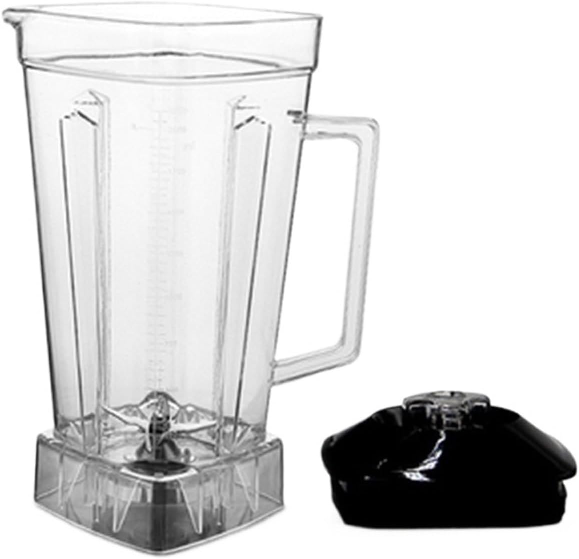 2L Square Container Jar Jug Pitcher Cup Bottom With Serrated Smoothies Blades Lid BPA FREE For Commercial Blender Spare Parts