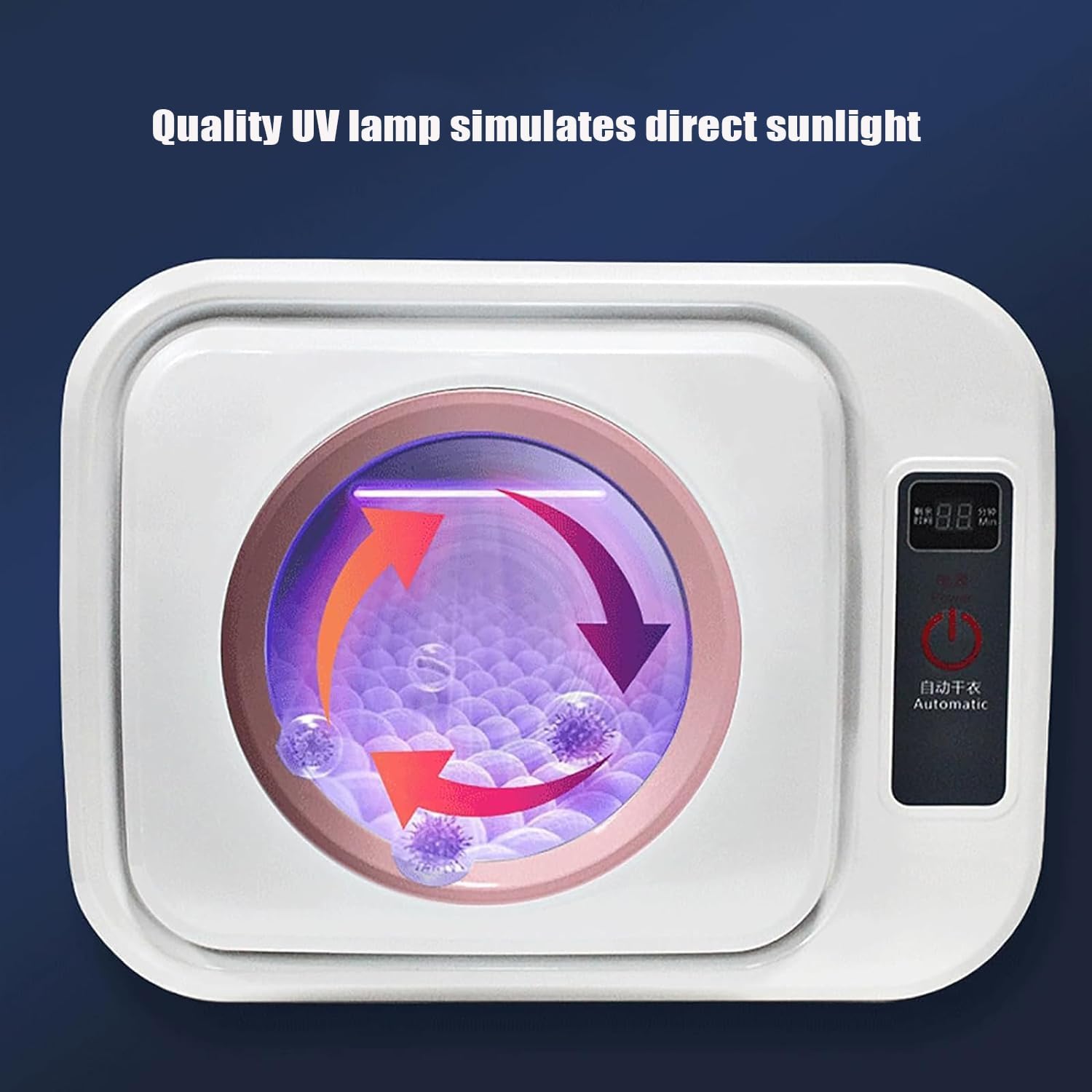 Mini Electric Clothes Dryer, Small Tumble Dryer, Smart Control Panel, 3 Gear Adjustment, High Temperature Power Outage Protection, for Apartment, Home, Dorm