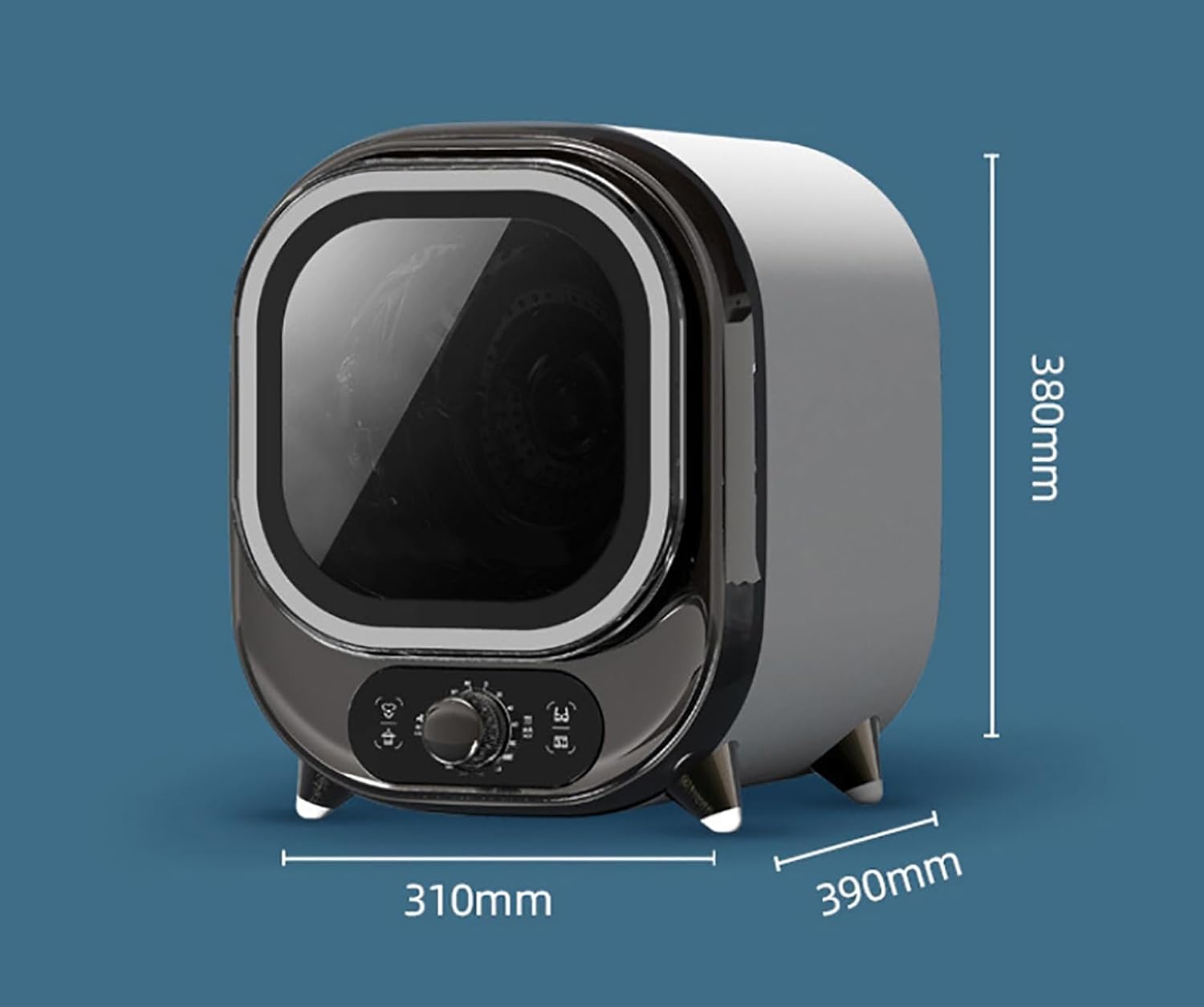 Compact Tumble Dryer, Mini Spin Dryer, Smart Drying, Pure Copper Motor 0.8 Kg Load Capacity, Hot and Cold Air Suitable for Clothes Of Different Materials, 60℃ Constant Temperature for Home Use