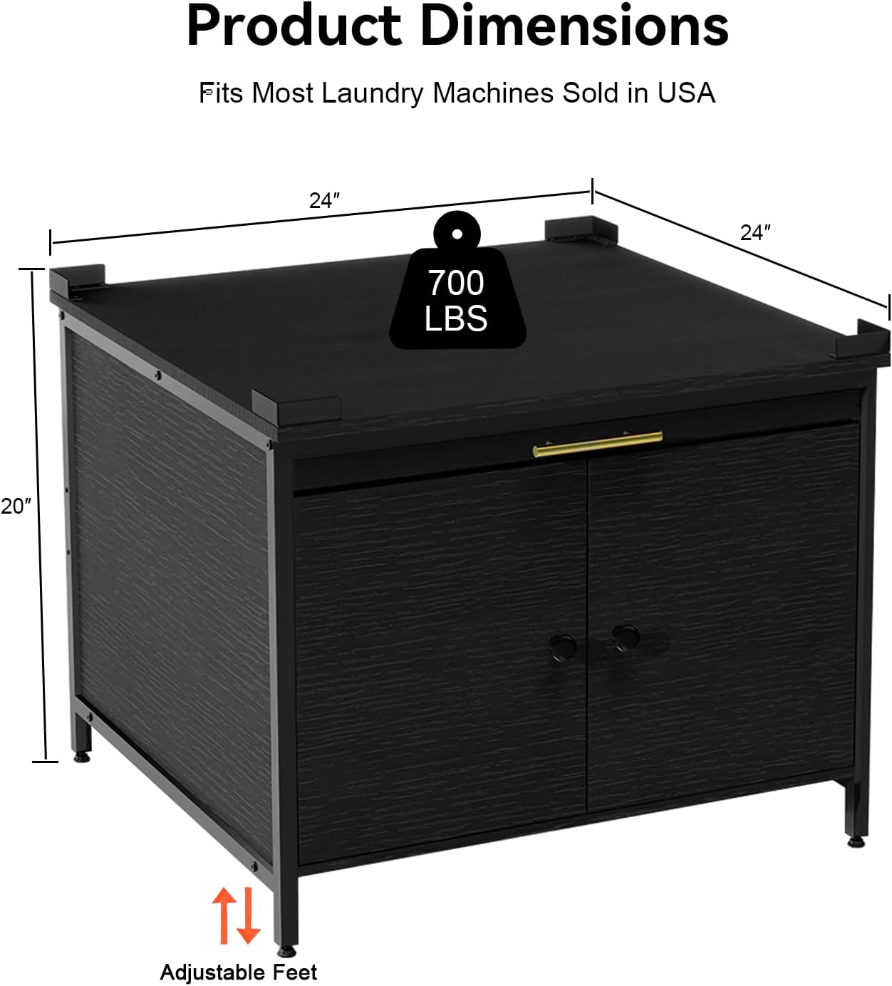 Laundry Pedestal for Washer and Dryer, 24