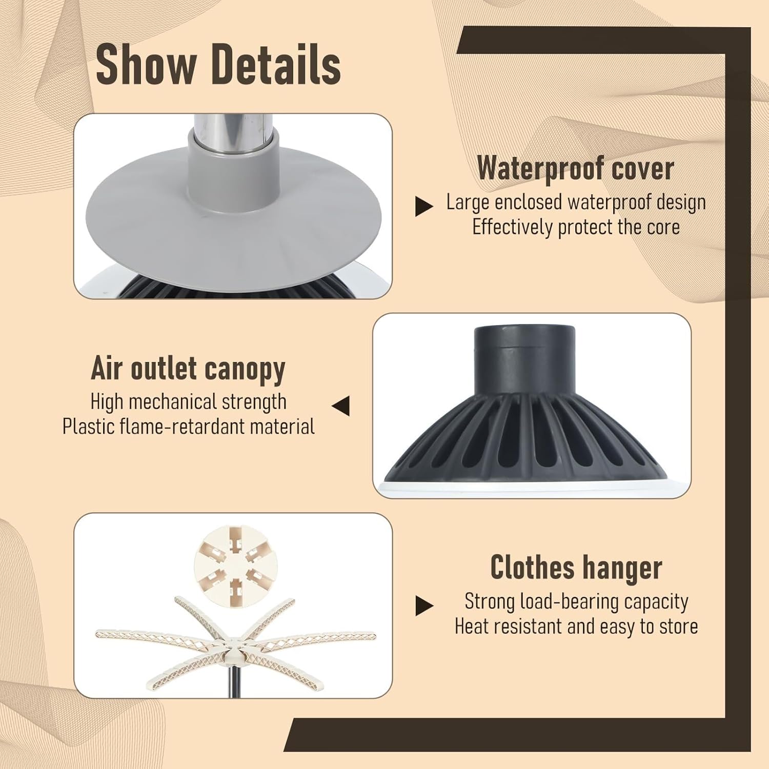 Portable Clothes Dryer to Quickly Dry A Large Number of Clothes and Shoes Travel Dryer Machine Compact Portable(Beige)