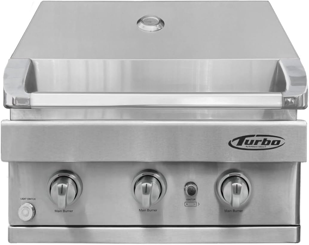 Turbo 26-inch 3-Burner Built-In BBQ Gas Grill - Propane