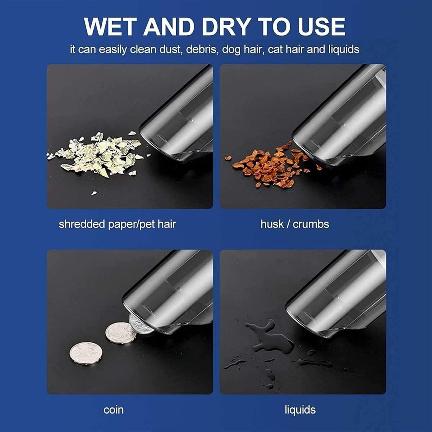 Portable Cordless, Handheld Vacuum Home/Office/Car Cleaning, Ultra Lightweight Strong Suction 5Kpa, Portable Vacuum Cleaner for Car