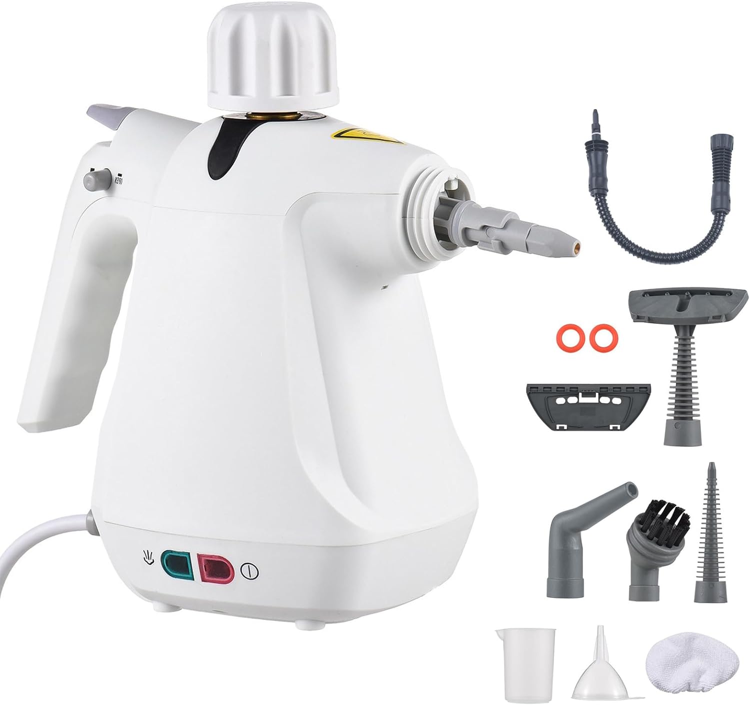 Handheld Steam Cleaner with 10 Accessories,1000W High Power and 3.0 BAR Pressure,Multipurpose Steam Cleaner for Home,Steam Mop for Cleaning Dirt,Oil Stains,Carpets,Floors,Sofas,Cars (White)