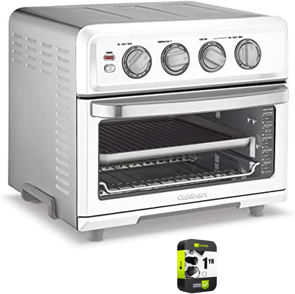 Cuisinart TOA-70W AirFryer Toaster Oven with Grill White Bundle with 1 YR CPS Enhanced Protection Pack