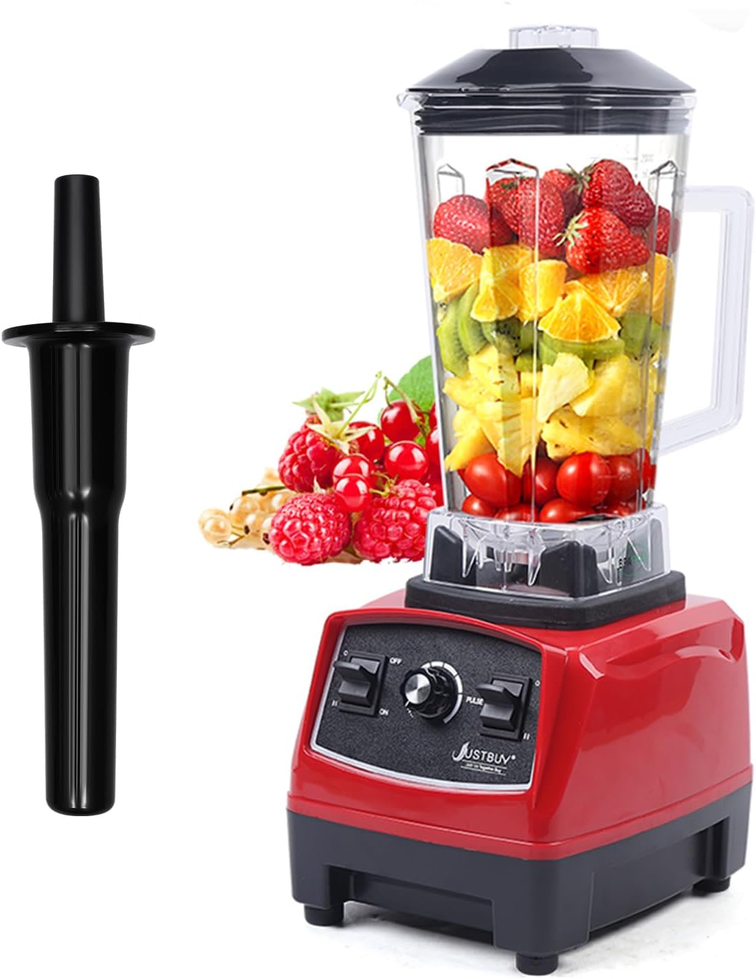 Heavy Duty Household Grade Smoothie Juicer,Adjustable Speed Countertop Smoothie Mixer,Low Noise Self-cleaning Blender 24000-26000rpm 2L/68oz (Red)