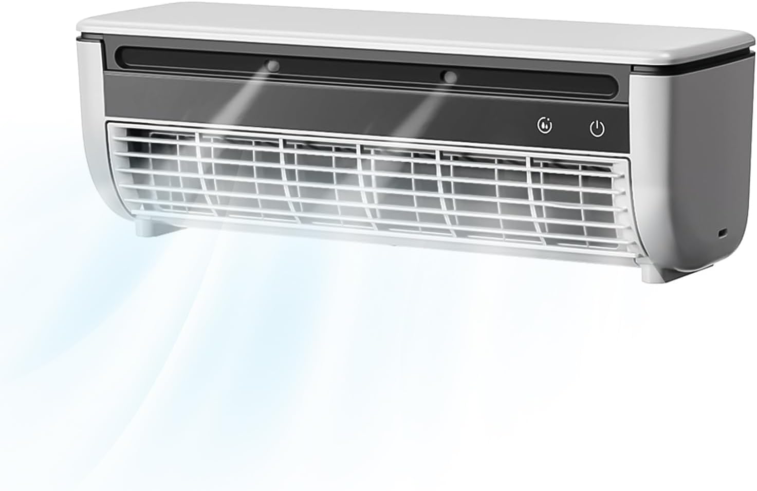 Wireless Charging Quiet AC No Drilling Kitchen Cooling Air Conditioning Three Wind Speeds, with Adjustable Spray Portable Wall Mounted Airs Conditioners Fan,for Home Office, Bedroom (White)