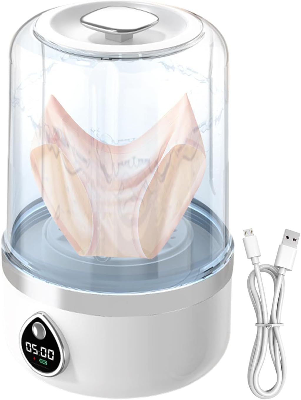 Underwear Washing Machine - Small Portable Laundry Tool | USB Powered Compact Clothes Cleaner For Socks Baby Kids Dorm Apartment Camping Travel | Deep Clean Effective Garment Washer Home Accessories