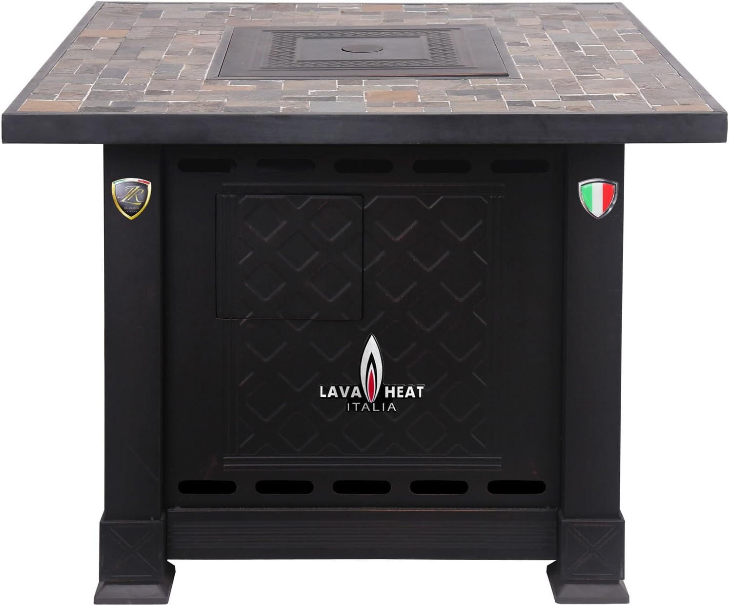 Lava Heat Italia Volterra Liquid Propane Fire Pit Table, Antique Bronze and Natural Slate