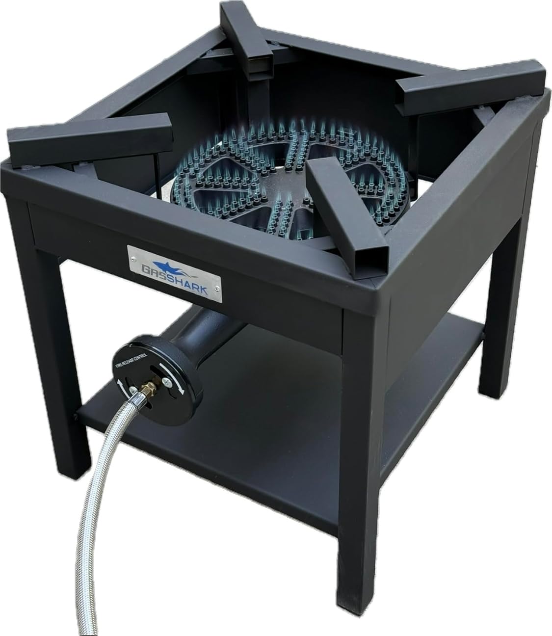 275,000 High BTU Propane Burner | High Pressure 0-20 PSI Steel Braided Hose with Adjustable Regulator | Heavy Duty Burner Stove for Outdoor Cooking, Frying, Boiling, and Tailgating