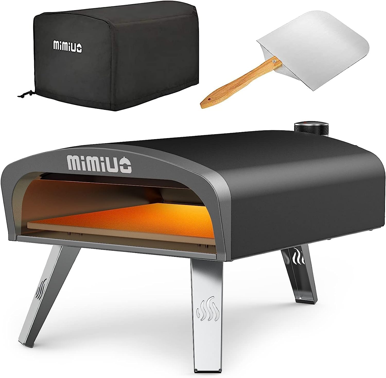 Mimiuo Gas Pizza Oven Outdoor - Portable Propane Pizza Ovens for Outside - Professional Pizza Stove with 13 inch Pizza Stone, Ideal for Any Outdoor Kitchen