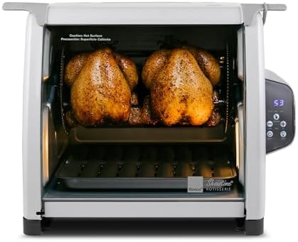 Ronco 6000 Platinum Series Rotisserie Oven, Digital Display, 12-Pound Capacity, Auto Shutoff, Includes Rotisserie Spit, Multi-Purpose Basket, 3 Cooking Functions: Rotisserie, Sear and No Heat Rotation