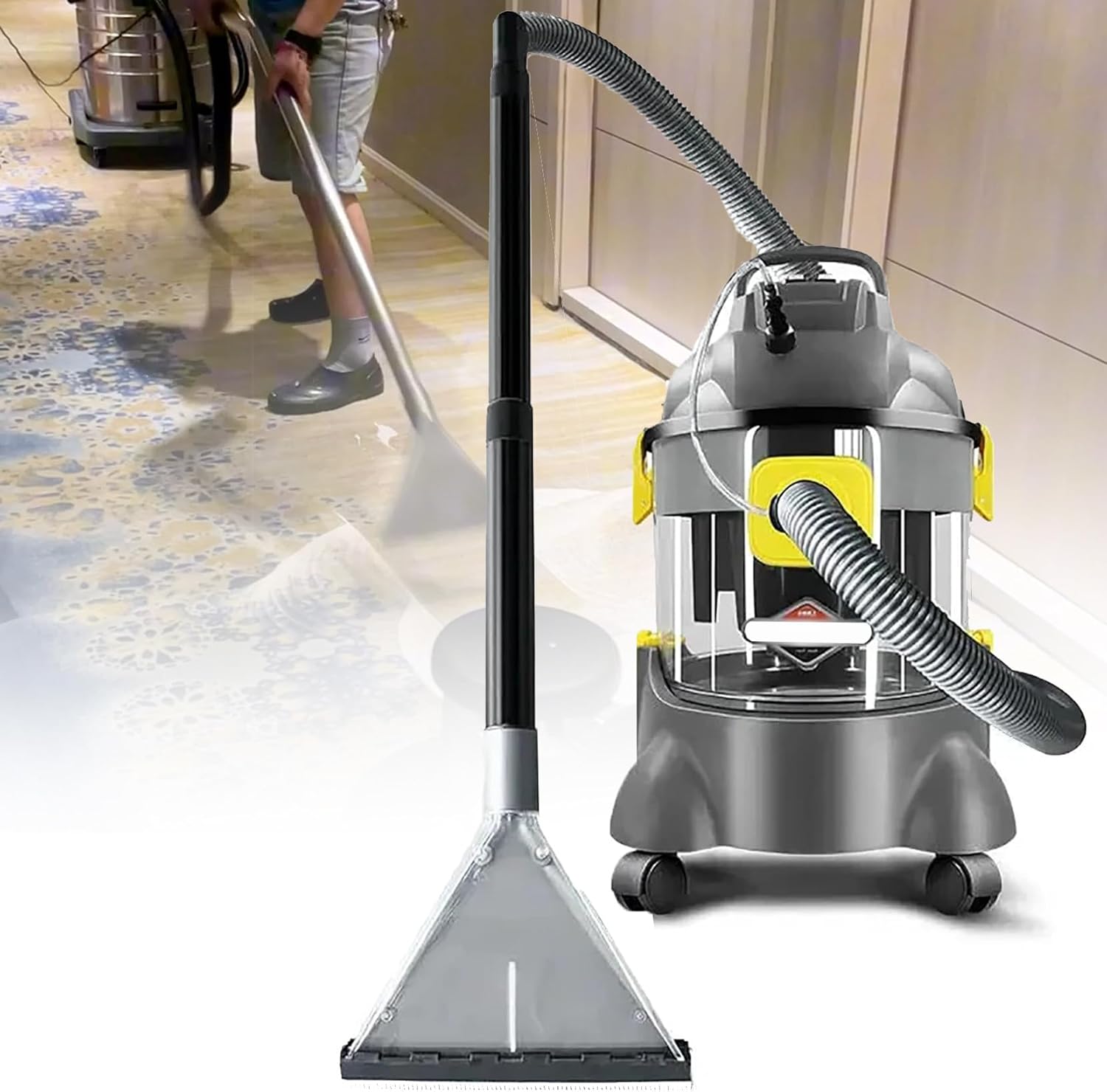 Portable 1400W Carpet Cleaner Machine - Deep Cleaning with 2 Modes for Cars, Homes, Hotels & Offices - Efficient Upholstery & Rug Cleaner for Ultimate Spot Removal