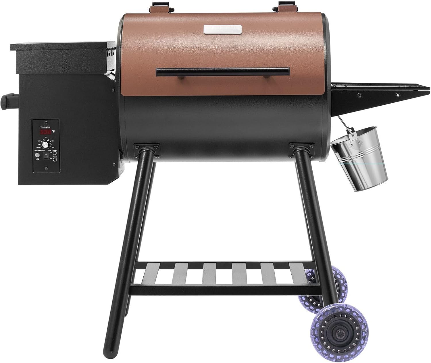 8-in-1 Digital Pellet Grill and Smoker for Outdoor Cooking | 456 Sq In Electric BBQ with Meat Probe, Reaches 500°F, Black