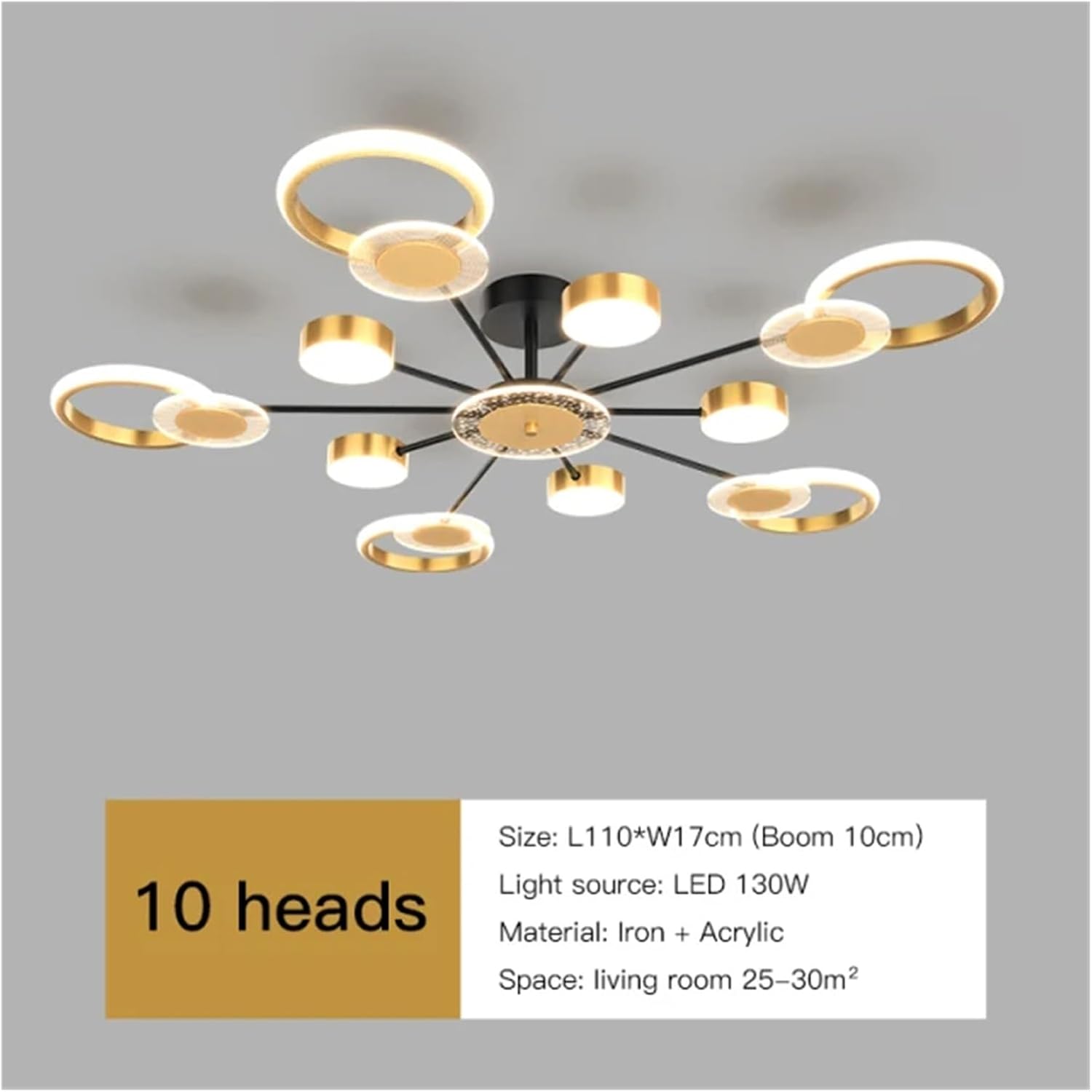 Postmodern Ring Ceiling Light Gold Luxury Living Room Bedroom Dining Interior Design LED Lights,Household