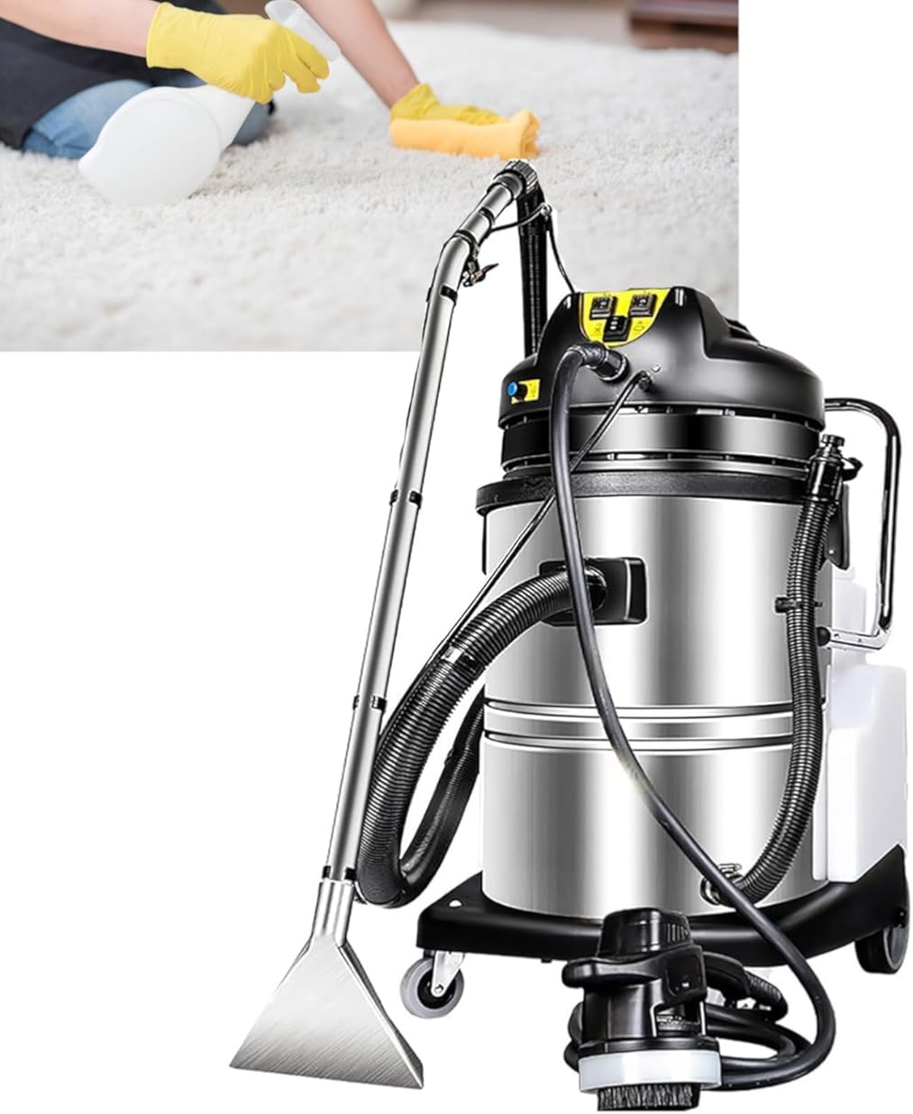 Deep Cleaning Extractor, Portable Carpet Cleaner Machine,Commercial Carpet Cleaner Machine,3 in 1 Rug Extractor, Lifts Spills from Carpets, Stairs, Upholstery,40L