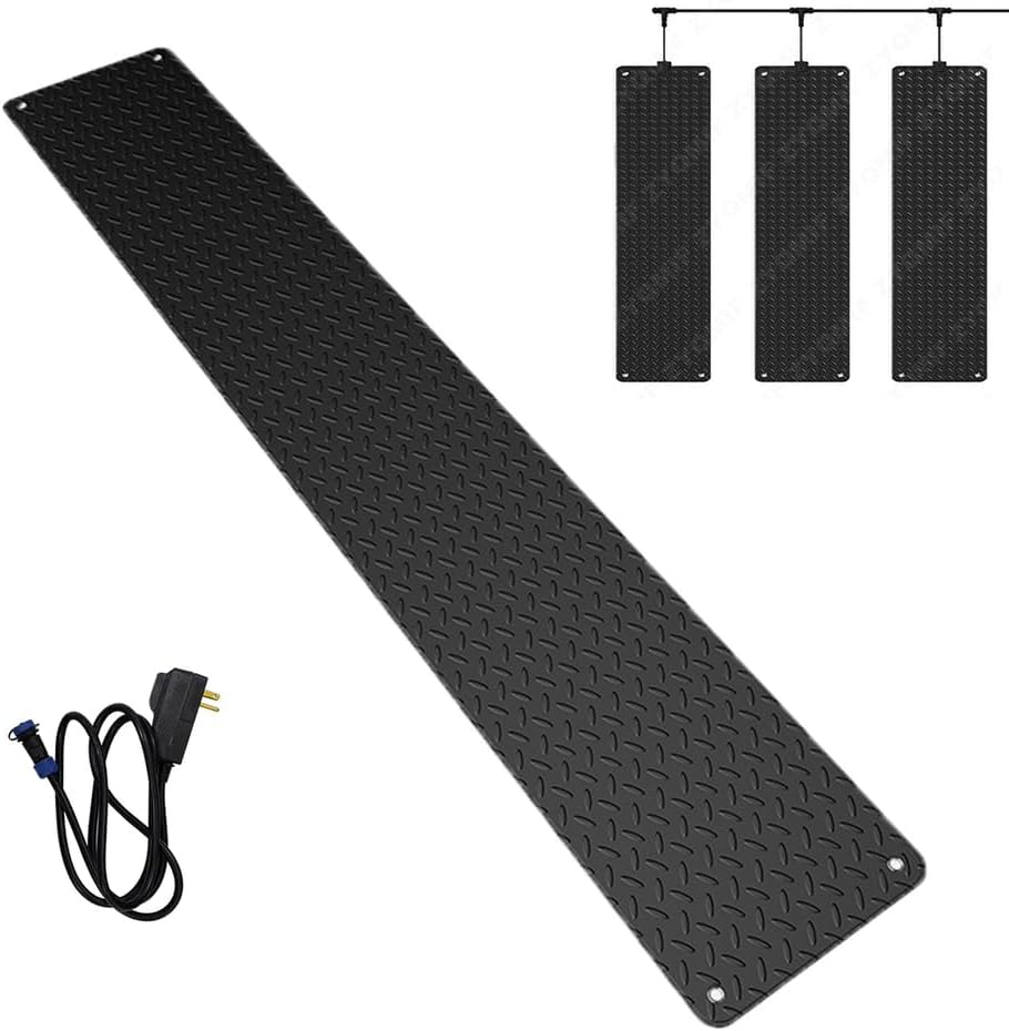 Heated Snow Melting Mats for Entrances, Outdoor Non-Slip Heated Outdoor Walkway Mat Heated Driveway Pad, Winter Snow Mat for Stairs Roof, Snow Removal & Ice Melt Products,10x48inch/25.4x121.9cm