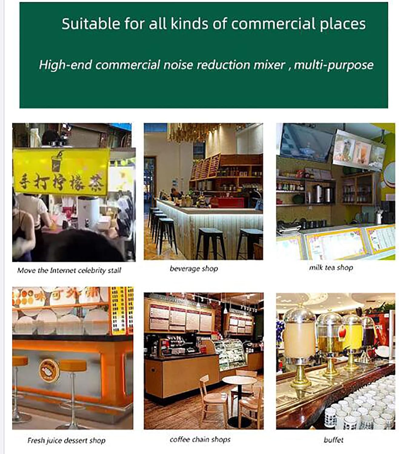 Smoothie Blender, 1.6L Commercial Smoothie Makers with Hood, Multi-level Stepless Regulation/Noise Reduction/safe Operation, for Juice, Milkshake