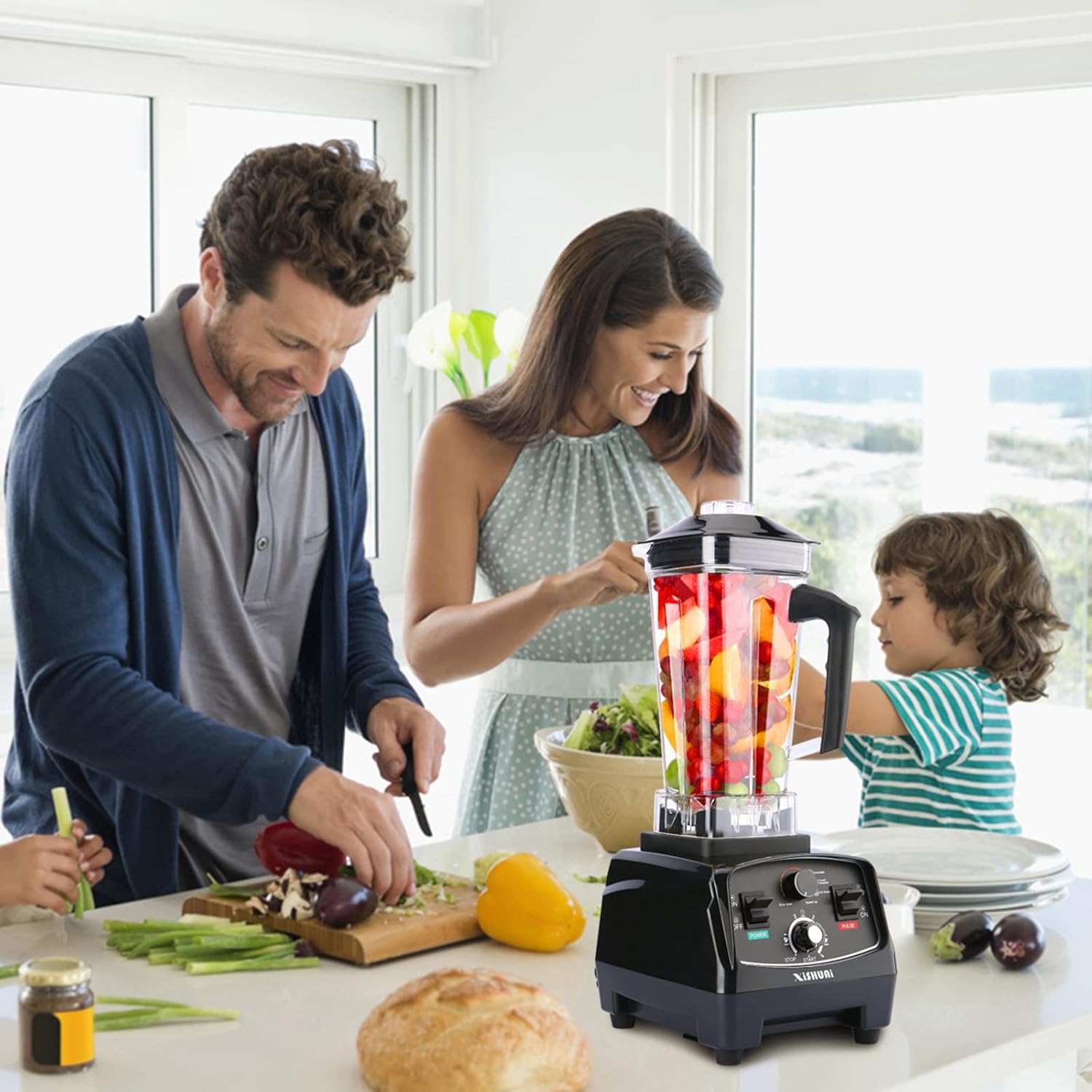 Blender Professional Countertop Blender for Kitchen, 2200W High Speed Smoothie Blender Machine for Shakes and ice, commercial blender with Timer, 68OZ BPA-Free Jar Pitcher, Veggies Maker, Black