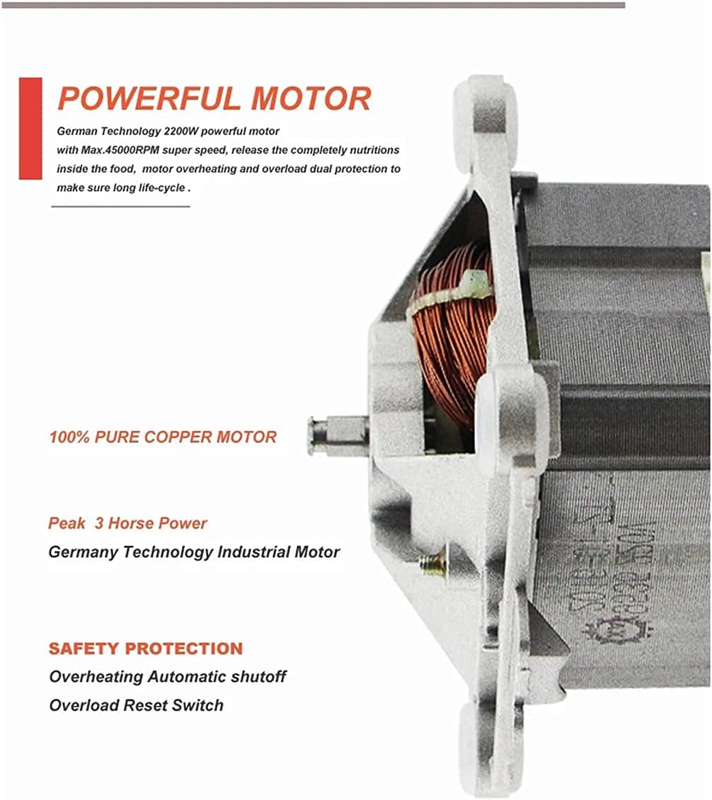 Fruit Juicer, Automatic Digital Touch Screen 3HP BPA Free 2L Professional Blender Juicer High Power Food Processor Green Fruit Smoothie Home