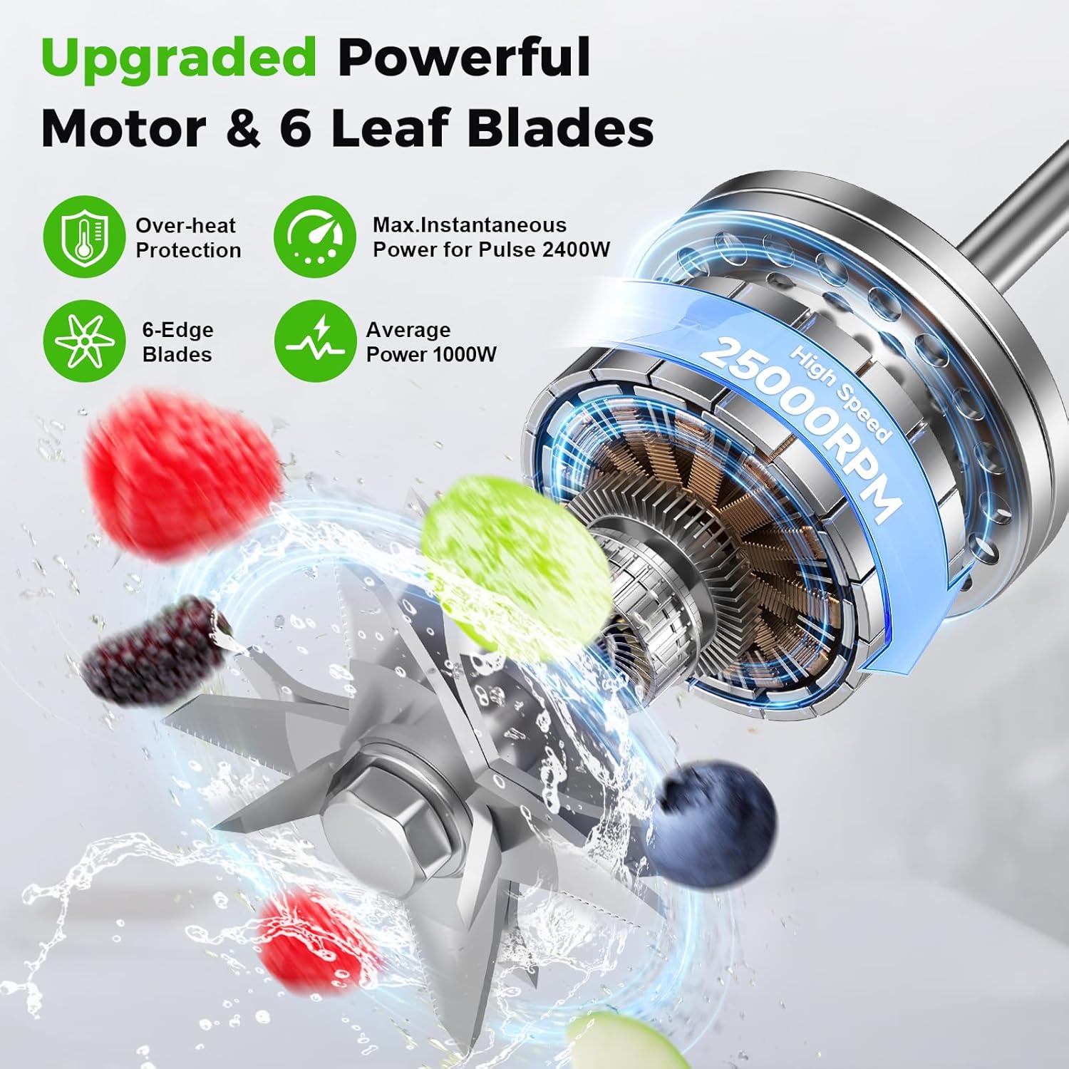 Blenders for Kitchen, Smoothie Blender Large Capacity, 2400W PRASKY Countertop Blender with 101oz Juice & Grinder Jar, BPA-Free, 25000 RPM Blender for Smoothies, Ice, Frozen Fruit (Gray, 3L)