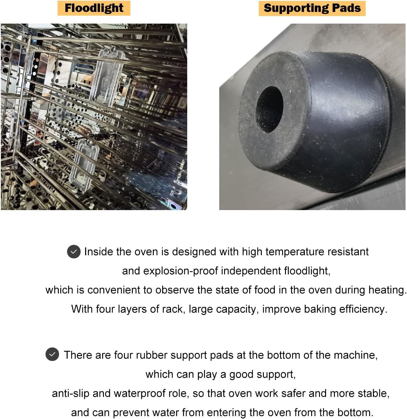 220V Commercial Countertop Convection Spray Baking Oven - 60L (15.85gal) 5500W, 32℉-662℉, 4 Racks, 304 Stainless Steel Hot Air Circulation for Pizza, Cookies, Bread