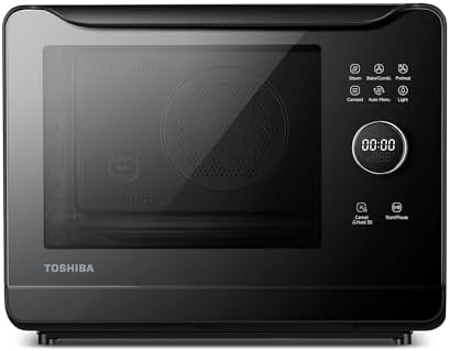 TOSHIBA 6-IN-1 Compact Steam Oven, Combi Oven Countertop with Convection Steam & Bake, Ferment, Air Fryer, Slow Cook, Smart APP Control, 36 Preset Menus and Steam Cleaning, 20L