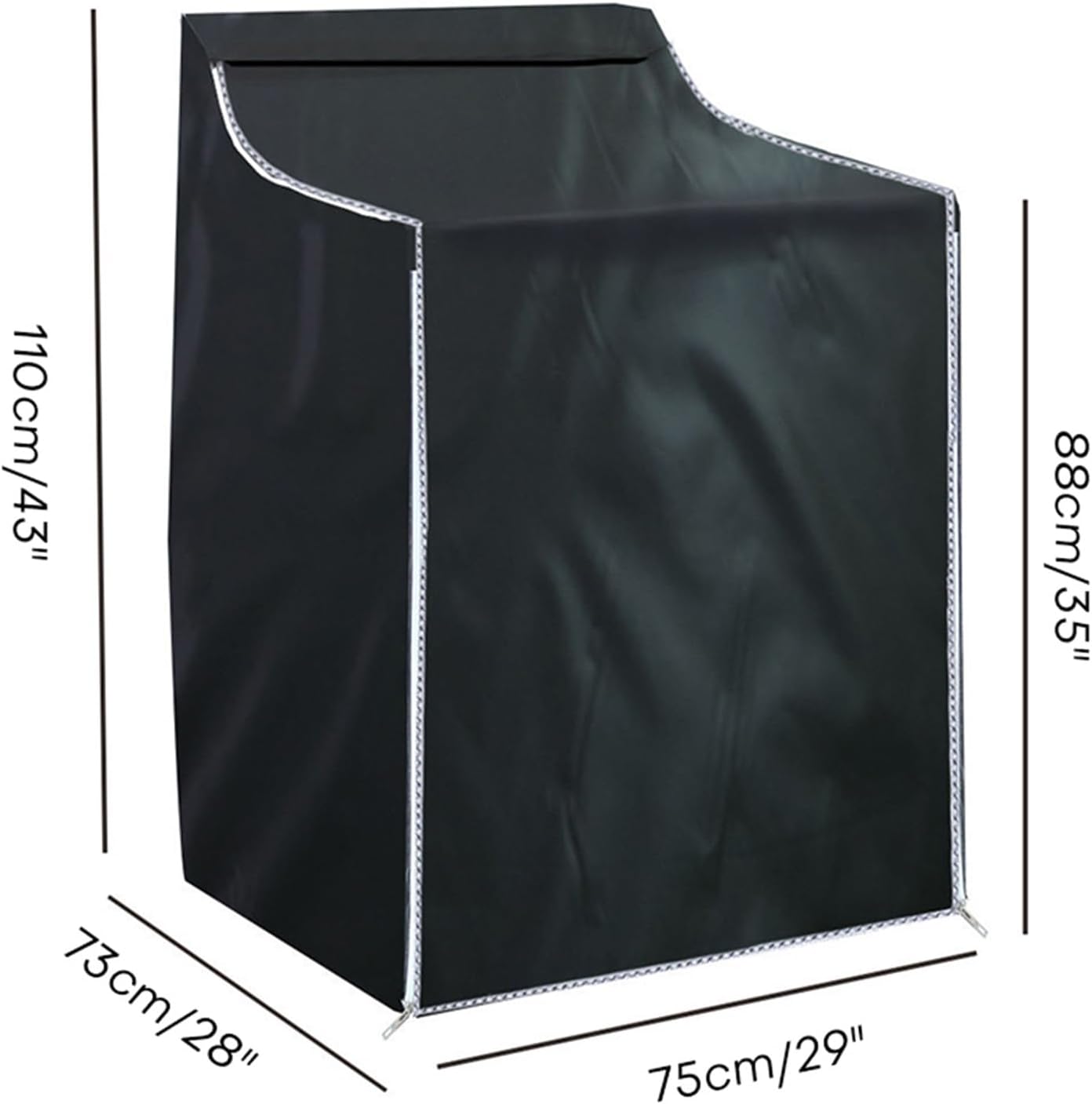 Washer Cover Dust with Zipper Most Washing Machine/Laundry Drying Dryer Waterproof Universal Protector Cover(Silver grey)