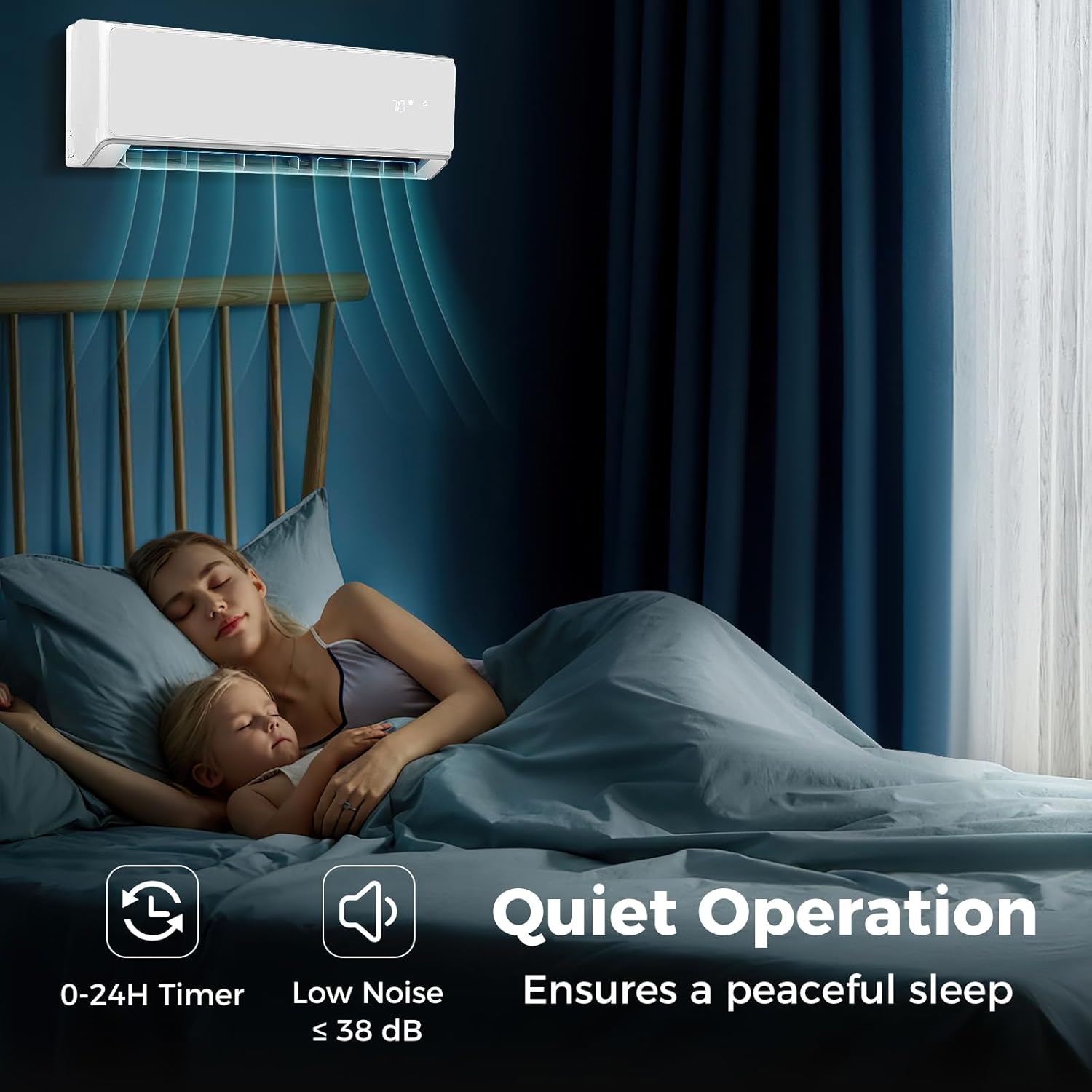 ARLIME 22000 BTU Wifi Enabled Mini Split Air Conditioner & Heater, 21 SEER2 208-230V Inverter AC Unit Cools Rooms up to 1500 Sq. Ft., Energy Efficient Split Wall AC w/Heat Pump & Installation Kit