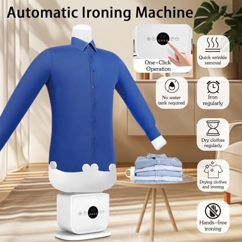 Upgraded Clothes Iron & Steamer 3.0-2-in-1 Hands-Free Hot Air Dryer, 8-Minute Quick Dry for Shirts, Pants, Jackets & Shoes - Perfect for Travel & Home Use