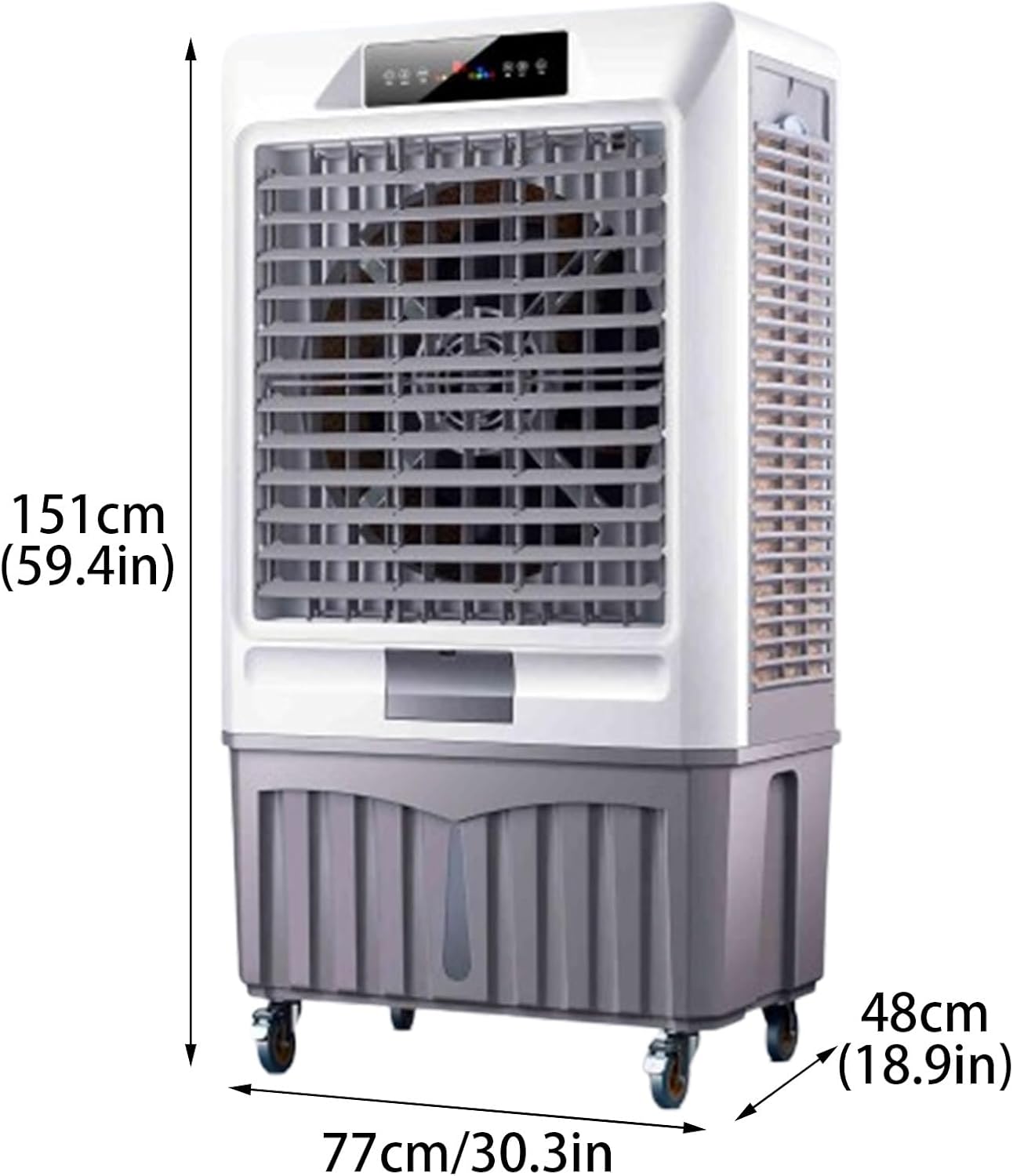 Evaporative Air Cooler, Portable Air Conditioner with Timer and Ice Packs, 3-Speed Windowless Air Conditioner for Room Office(77 * 48 * 151cm)