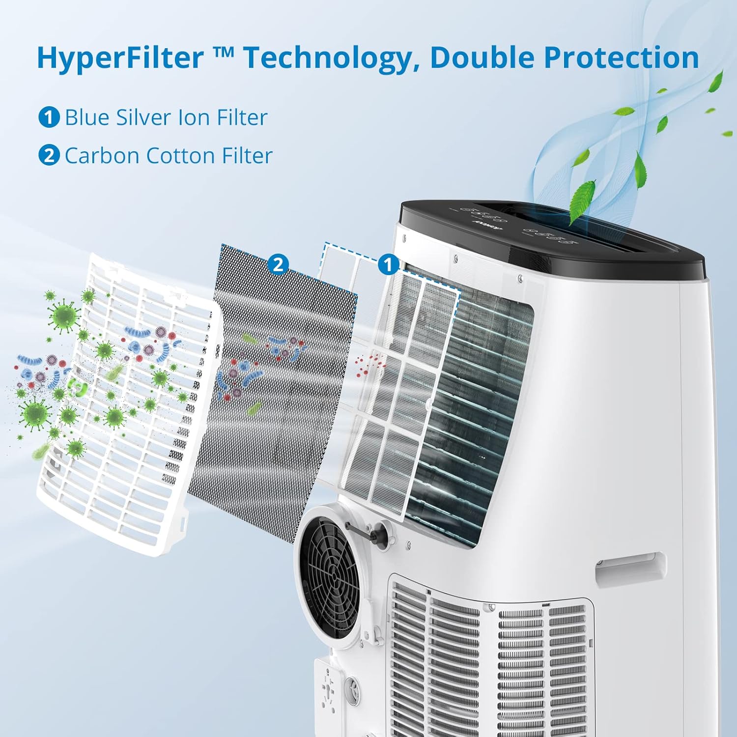 Acekool Portable Air Conditioner 14,000 BTU 3-IN-1 Quiet AC Unit with Remote Control, Built-in Dehumidifier, Fan, Auto, Sleep Modes, Cools Room up to 750 sq. ft, Exhaust Hose & Window Kit, 24H Timer