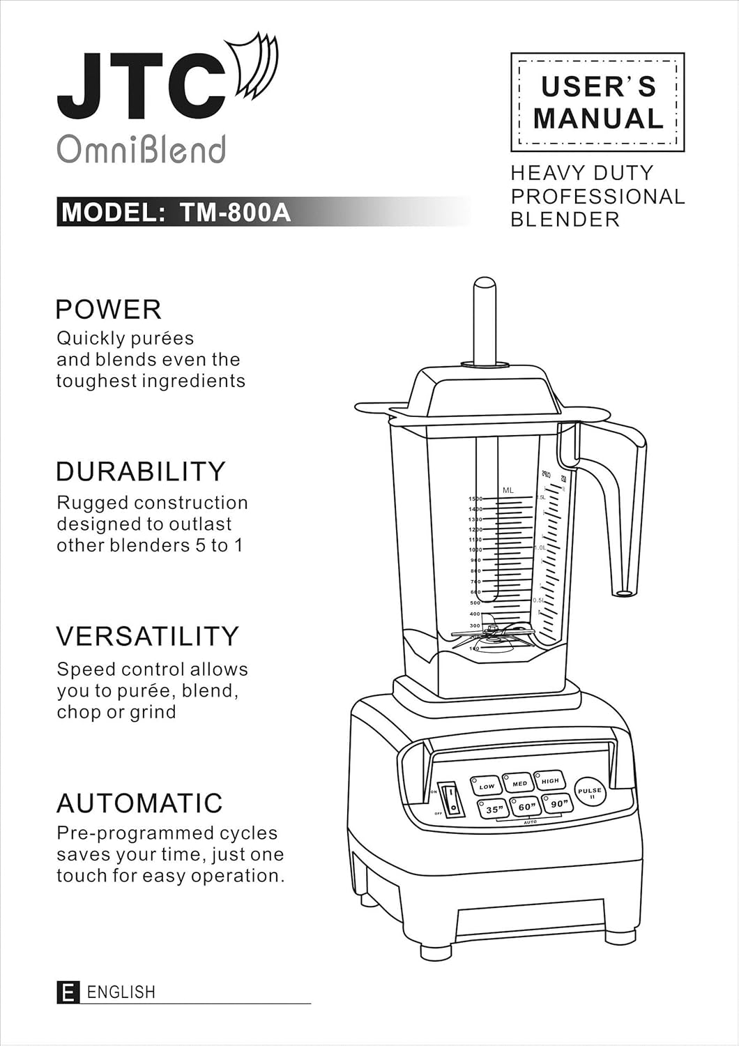 V TM-800A Professional Blender (Black)