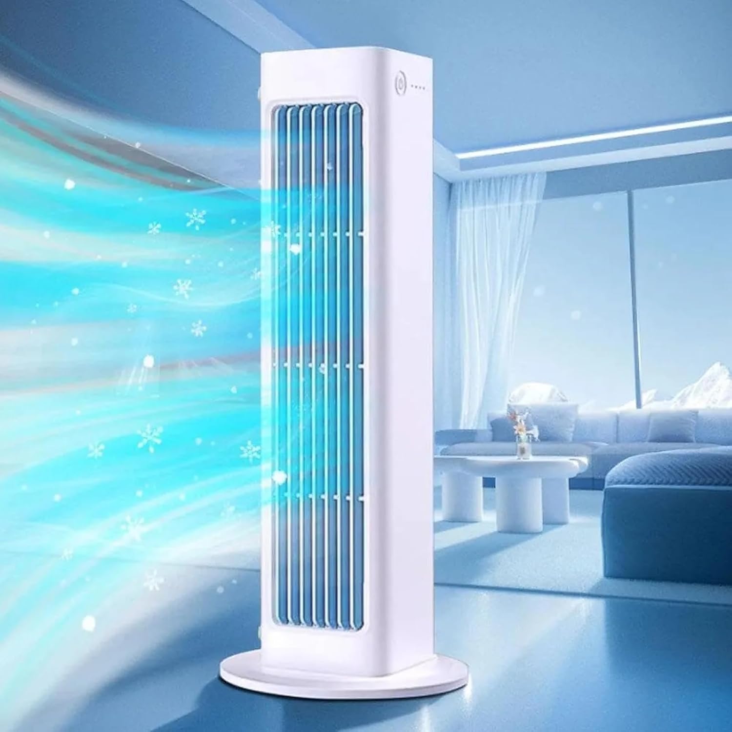 Portable Wireless Air Conditioner Fan, No Drilling Wall Mounted Cooling Fan, 3 Speed Air Cooler for Bedroom, Office, Home, Car with Instant 10s Cooling(White,White)