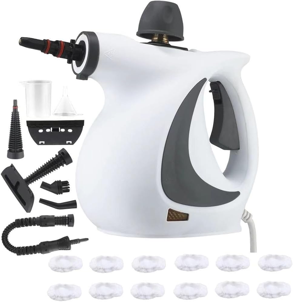 Handheld Steam Cleaner High Pressure Steamer for Home Use, Multi-Surface Cleaning for Kitchen, Bathroom, Upholstery, Car Interior (1 Set Steam Cleaner + 12 Fiber Cloths)