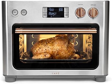 Café Couture Oven with 14 essential cooking modes, including Air Fry, CrispFinish, Bake, Broil, Roast, Toast, Pizza, WiFi & Smart Connected, Voice Control, Countertop Small Appliances, Steel Silver