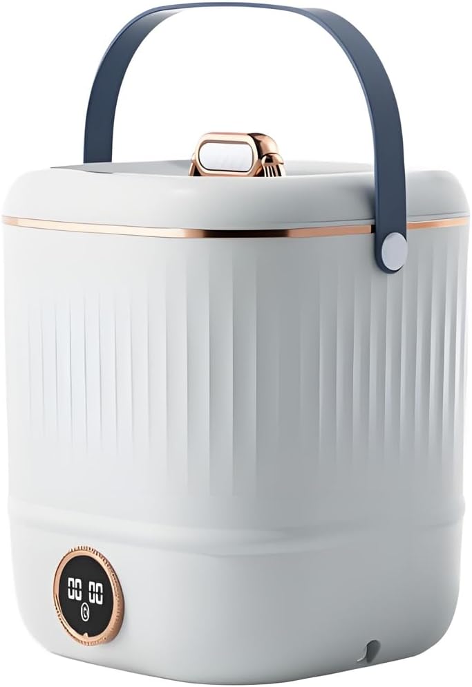 Mini Laundry Machine And Drying, Portable Mini Washing Machine For Underwear, Small Washing Machines For Apartments, Dorm,RV, Travel(Size:11.02 * 11.02 * 12.59in,Color:green) (Beige)