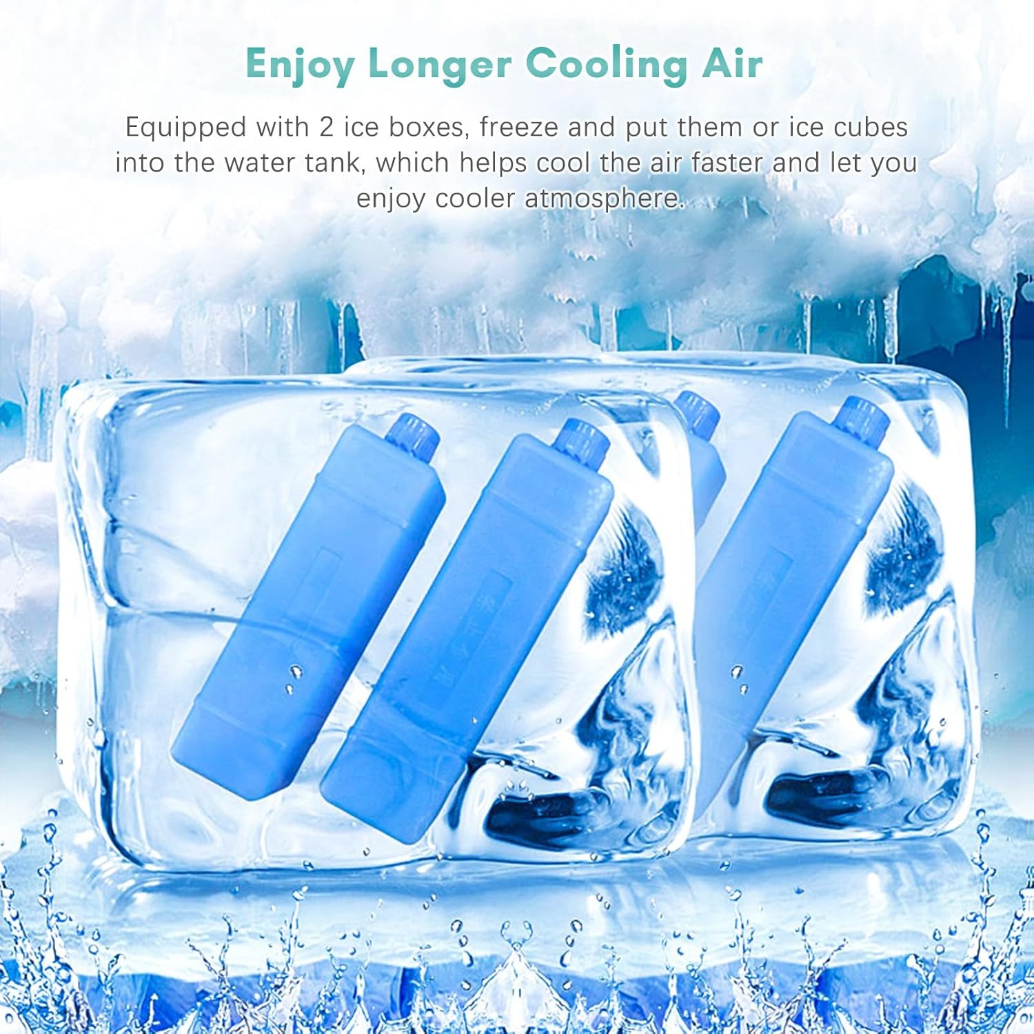 Portable Air Conditioner Fan, Evaporative Cooler Cooling Machine, 3 Speed with 7hrs Timer 10L Water Tank for Room Home Office Dorm (US Plug)