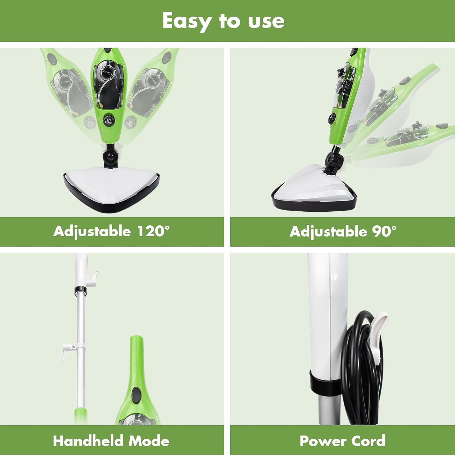 iMeshbean 10-in-1 Steam Mop, Floor Steamer, Carpet Steam Cleaner, Handheld Steam Cleaner for Laminate, Hardwood, Tile, Floor, Carpet Cleaning