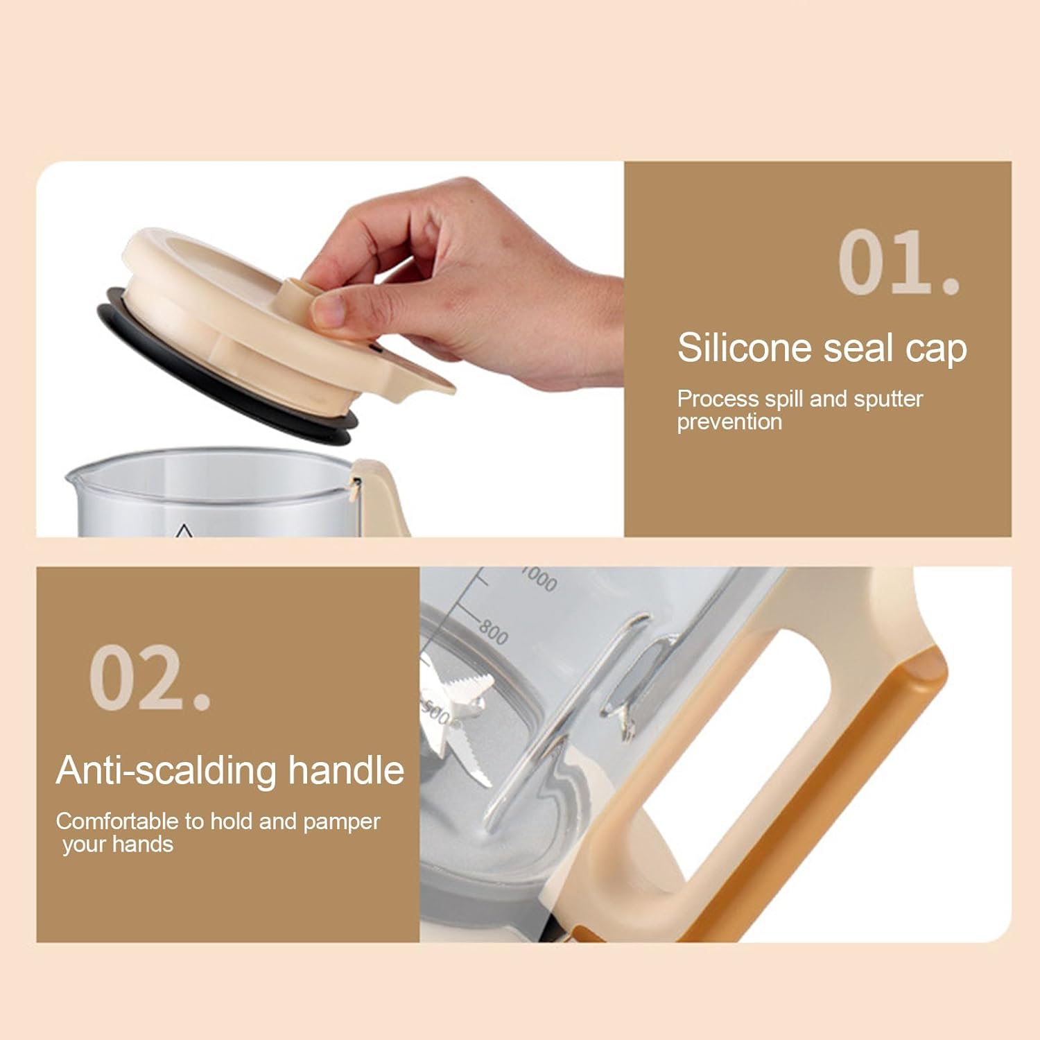 Quiet Blending Machine, Large Capacity Soymilk Maker with Timer and Automatic Cleaning, Equipped with Noise Shield