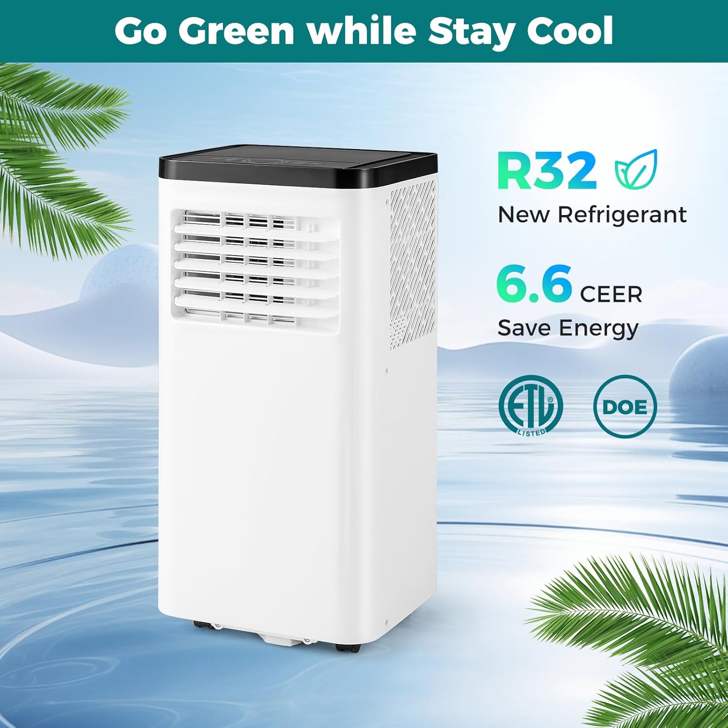 ARLIME 10000 BTU Portable Air Conditioners, 3-in-1 Freestanding Cooling AC Unit w/Dehumidifier, Remote Control, 24H Timer, Sleep Mode, Window Kit, Air ConditionCools Rooms up to 450 Sq.Ft (10000 BTU)