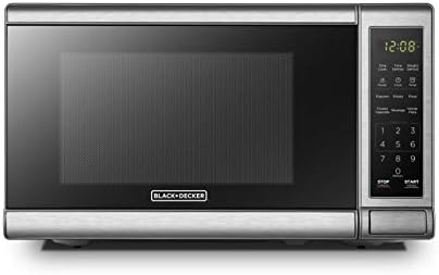 BLACK+DECKER EM720CB7 Digital Microwave Oven, 700W, Stainless Steel, 0.7 Cu.ft & CM1160B 12-Cup Programmable Coffee Maker, Black/Stainless Steel & 4-Slice Convection Oven, Stainless Steel