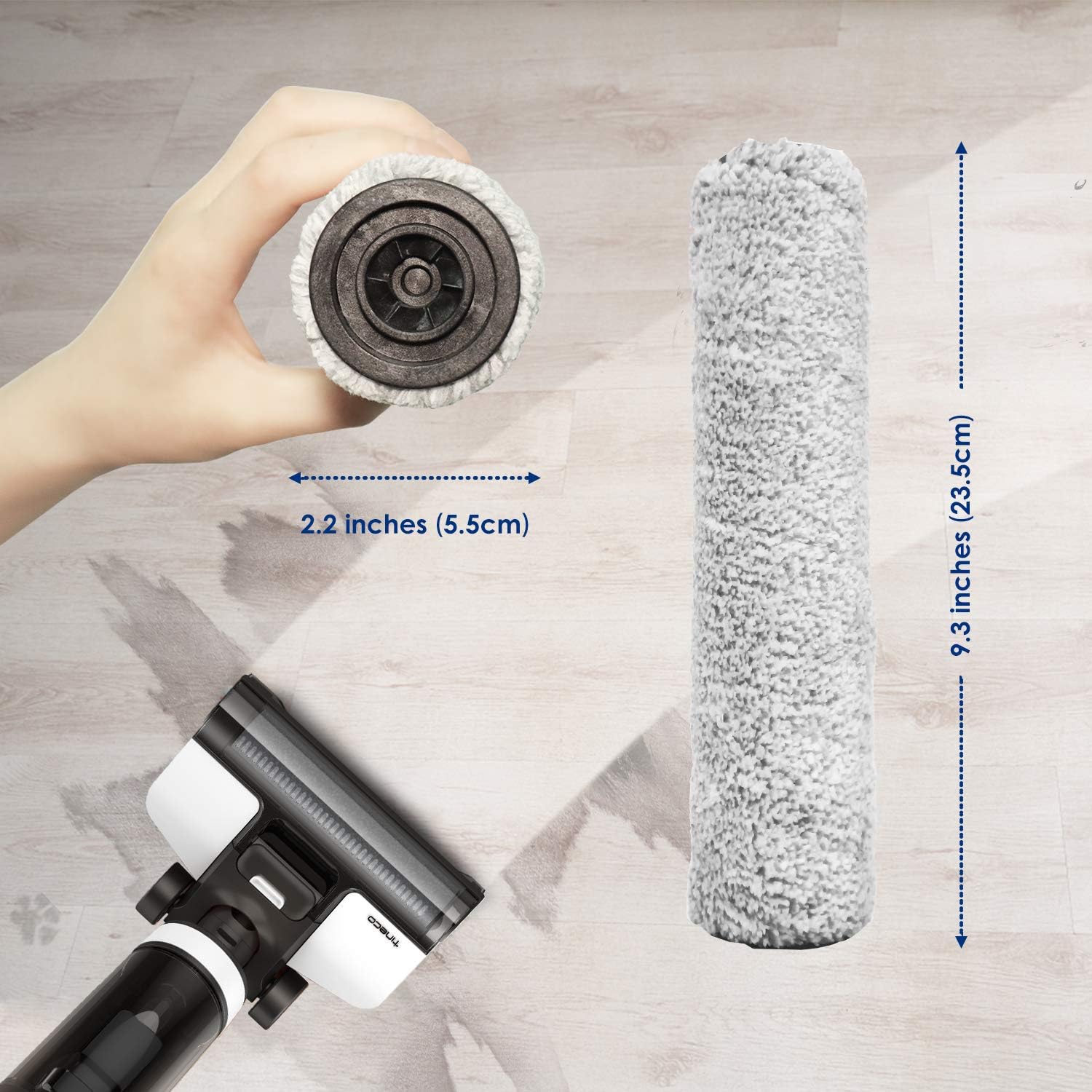 Tineco iFLOOR 3 Breeze Complete & 33.8 OZ Floor Cleaning Solution & Replacement 2 HEPA Assembly 2 Brush Roller Set, Cordless Wet Dry Vacuum Floor Cleaner and Mop