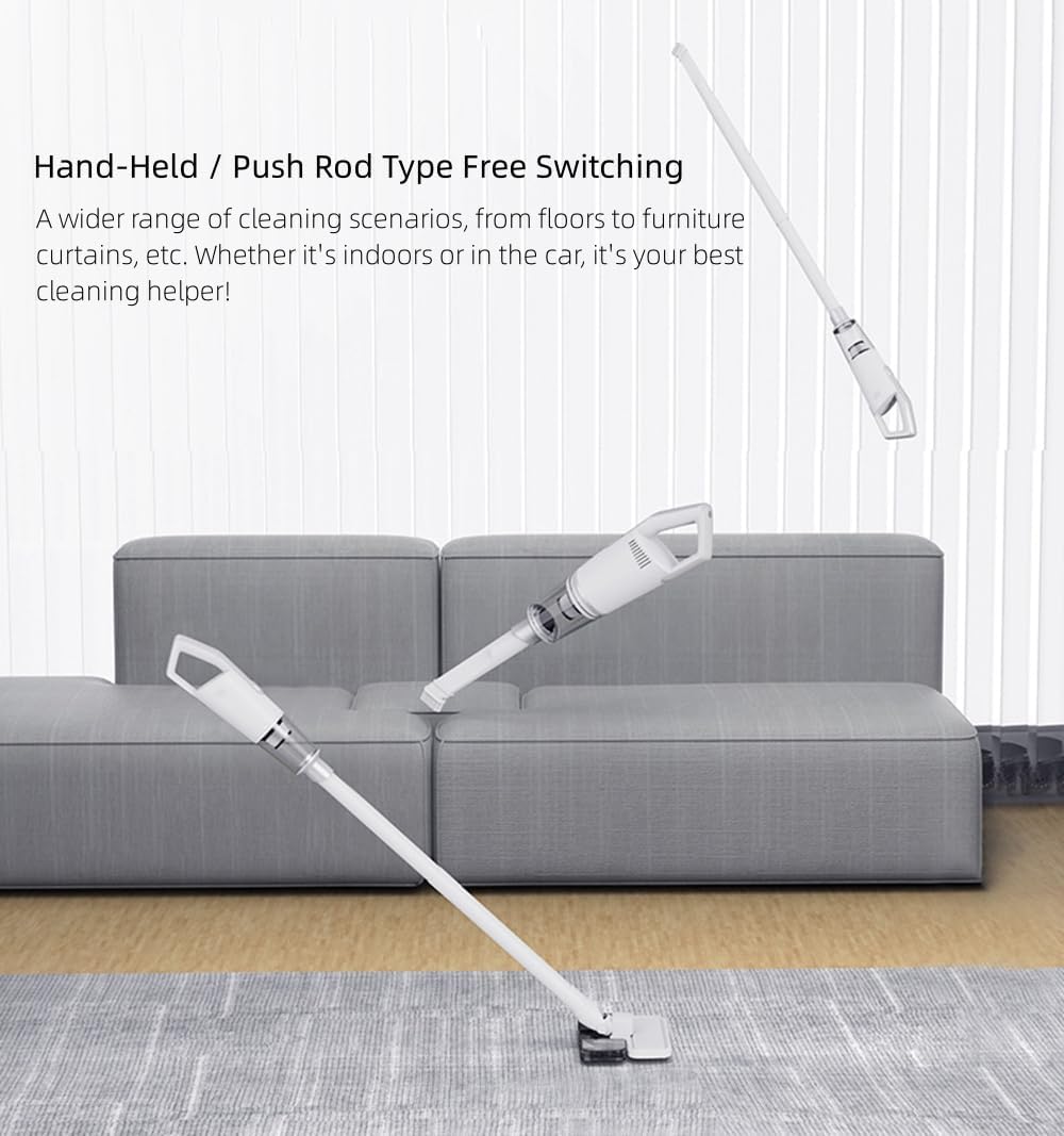 Aoun Cordless Stick Wet Dry Vacuum Cleaner and Mop Combo, 15000pa Suction, Lightweight, White, Plastic Construction, HEPA Filter, High Suction Power, Ideal for Hard Floor, Home Use