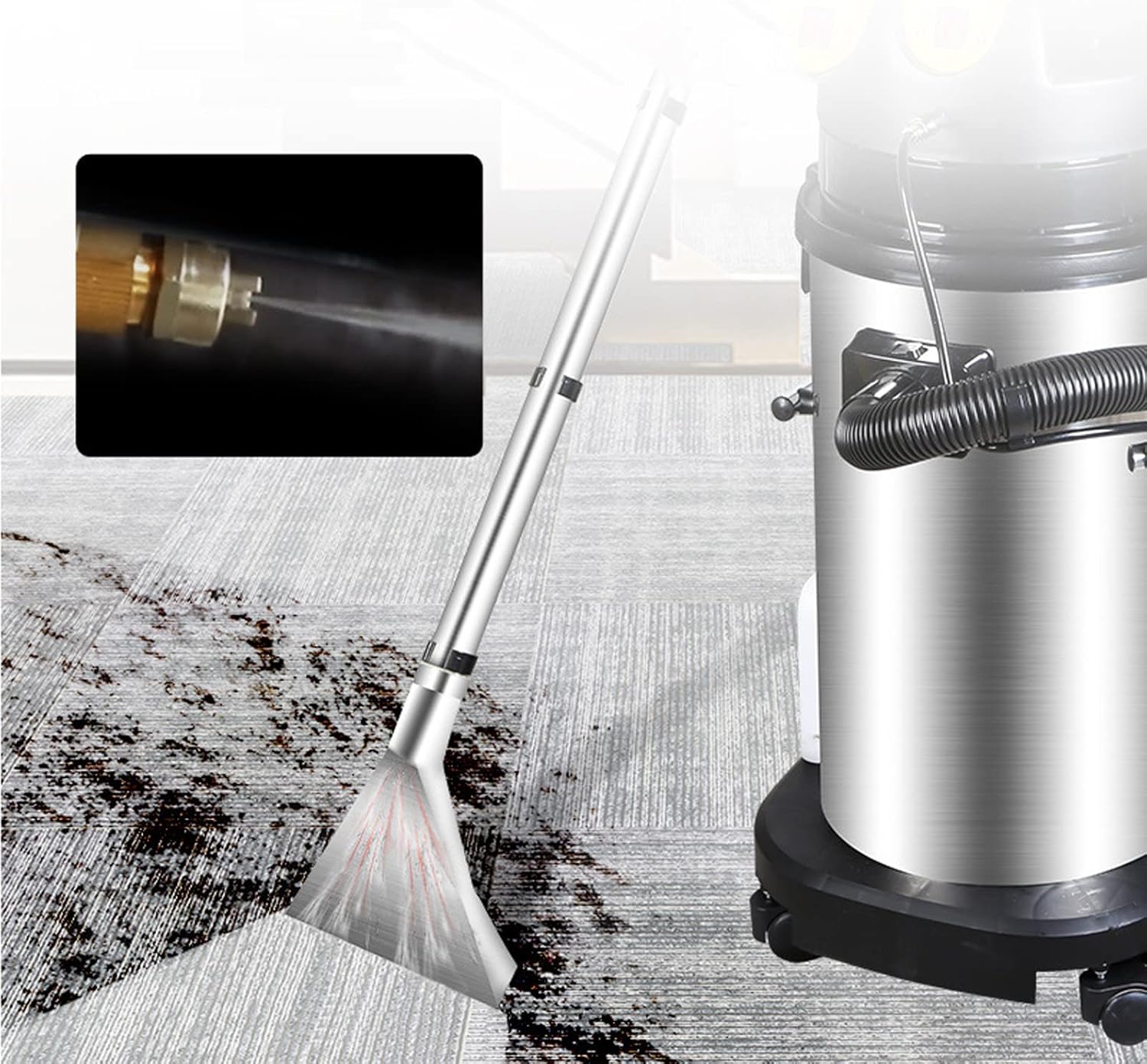 INTBUYING Carpet Cleaning Machine 80L/21Gal Carpet Extractor Multifunctional Wet and Dry Vacuum Cleaner 3 in 1 Stainless Steel Portable Upholstery Cleaner Sofa Curtain Cleaning Machine 2000W 110V