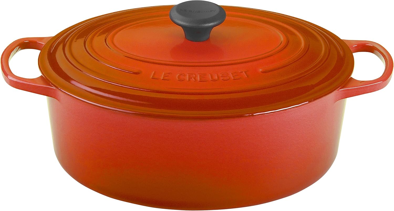 Le Creuset Enameled Cast Iron Signature Oval Dutch Oven, 6.75 qt., Flame