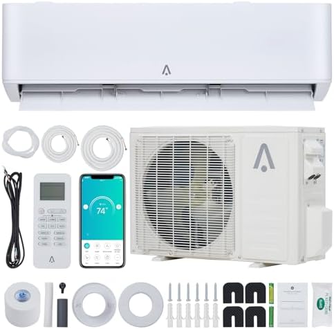 24,000Btu Split Air Conditioner, Mini Split AC/Heating System, WiFi Enabled Mini Split, 23 SEER2, 230V Inverter with Pre-Charged Condenser