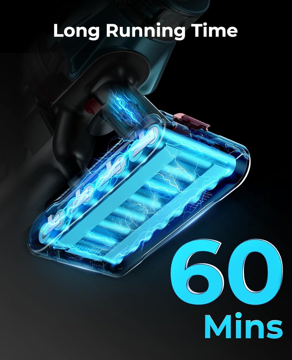 Cordless Vacuum Cleaner 550W/45Kpa, Stick Vacuum Cleaners 60 Mins Max Runtime with Charging Dock, Self-Standing Handheld Vacuum with Touch Display, 6-in-1 Vacuum Cleaner for Carpet/Hard Floor/Pet Hair