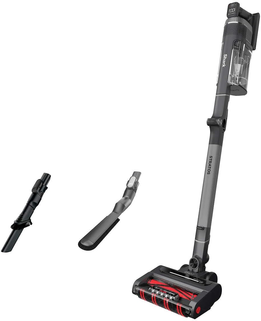 Shark UZ865H Stratos Cordless Vacuum with Clean Sense IQ, DuoClean PowerFins HairPro, Includes Duster Crevice Tool & Anti-Allergen Brush, Up to 50 Minute Runtime, Gray (Renewed)